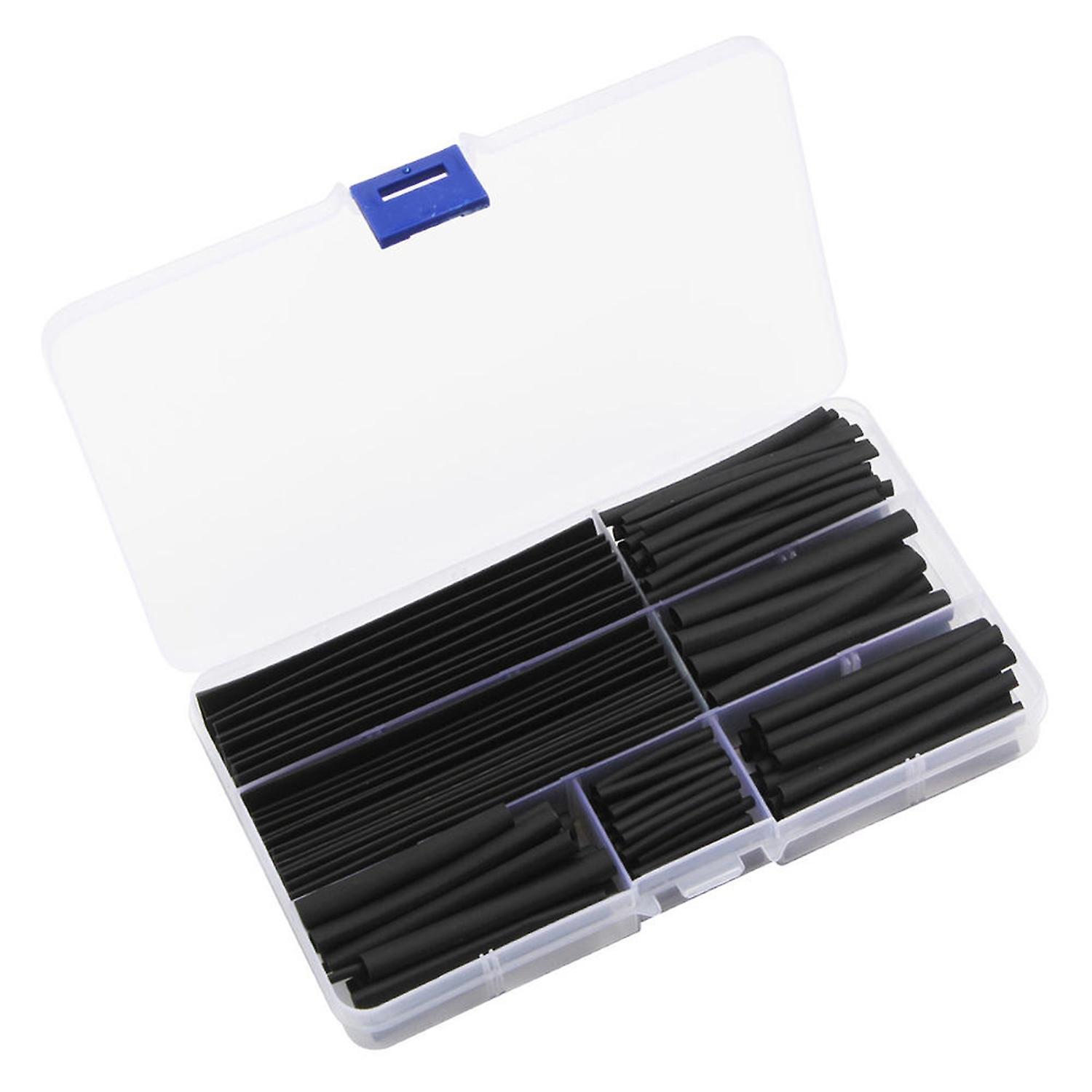 150Pcs/Box Heat Shrink Sleeve Long-lasting Use High Toughness Polyolefin Black Heat Shrink Tubing Wr