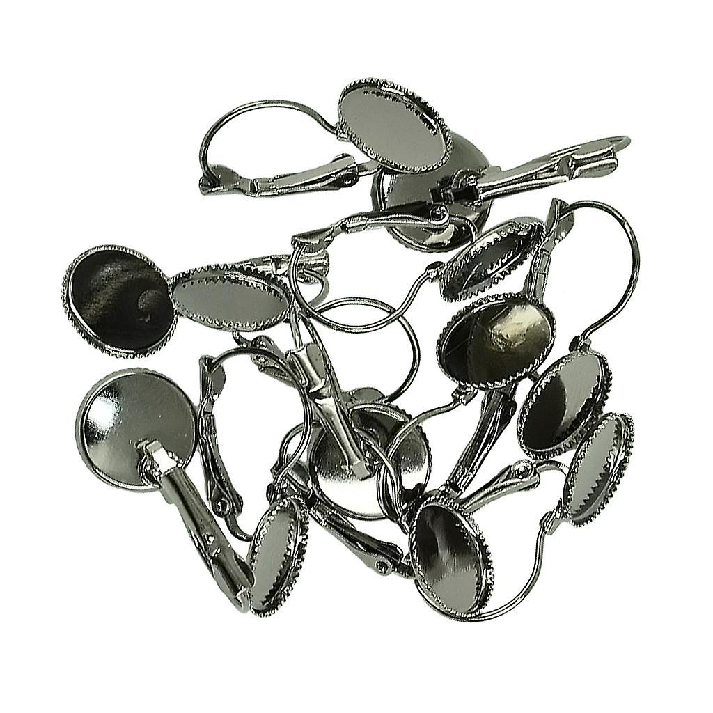 12 pièces oreille fil crochet boucle d’oreille résultats Cabochon paramètres Base noir