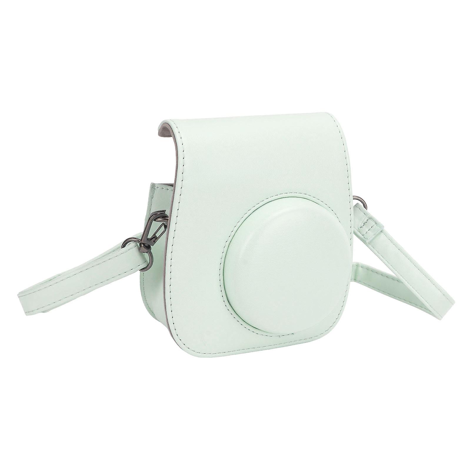 Mini Instant Camera Protective Bag PU Case for Fujifilm Instax Mini 12 with Album Filters Colorful Hanging Frames Stickers Green