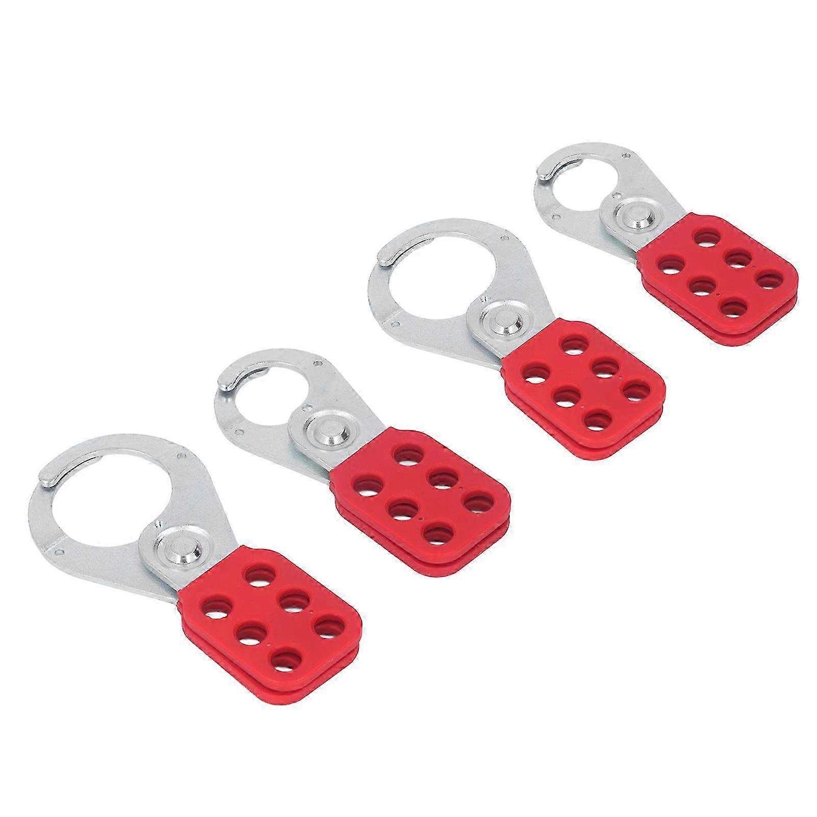 2 Sets Lock Out Hasps 6 Holes Interlock Hasp Nylon Handle Steel Industrial Security Hasp 1in 1.5in 