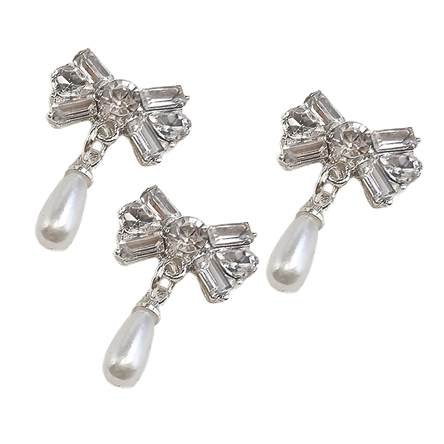 3Pcs Nail Charms Sparkling Stunning Visual Effect Ultra-Light Creative Shape Wide Application DIY