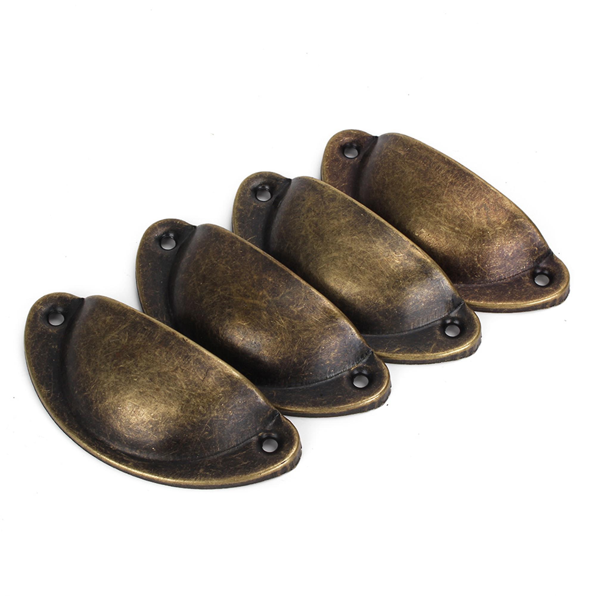 4pcs Vintage Bronze Decorative Drawer Pull Handle Knob Smooth Surface