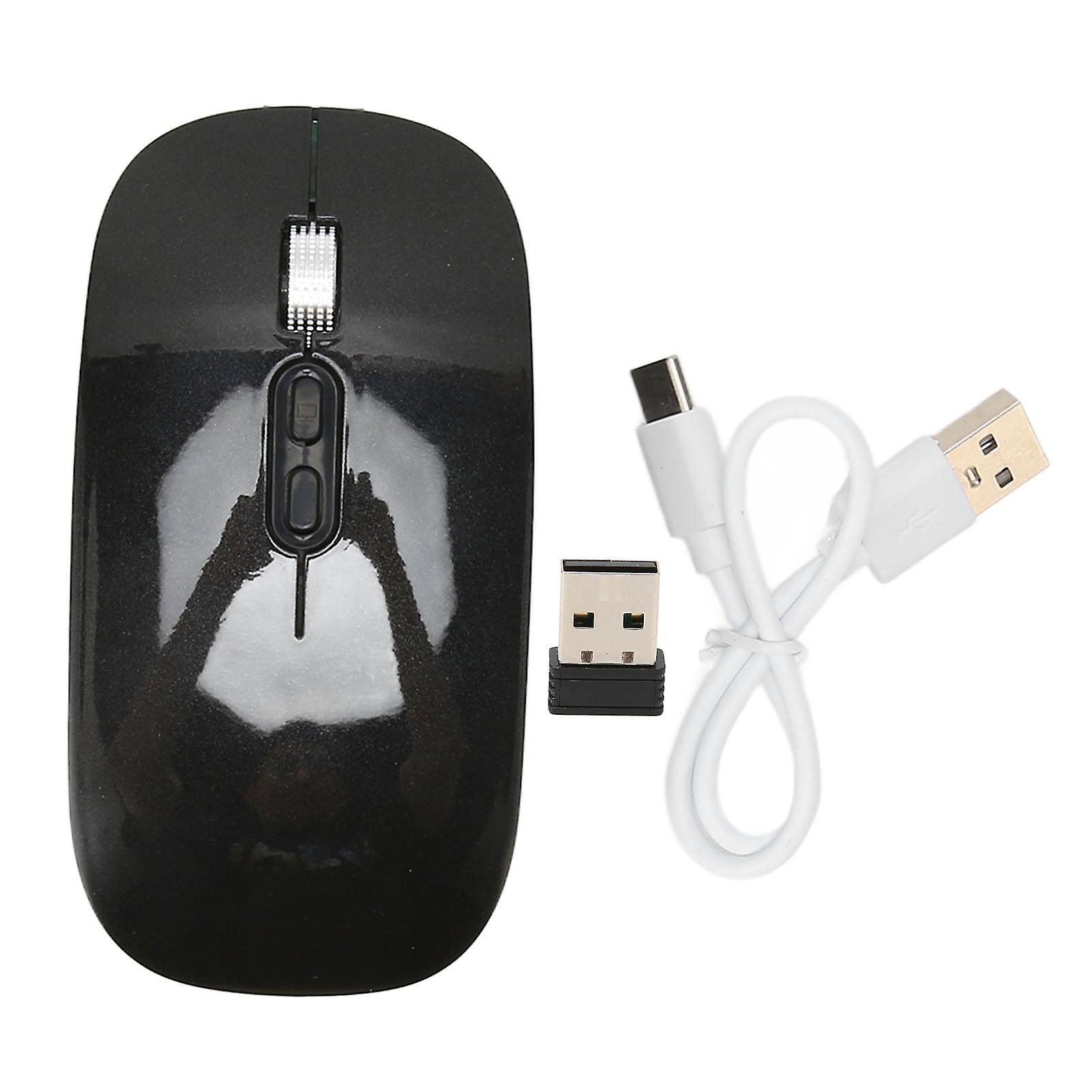 Silent Bluetooth Mouse Type C Charging 2.4G Wireless Dual Mode Ergonomic Design Black
