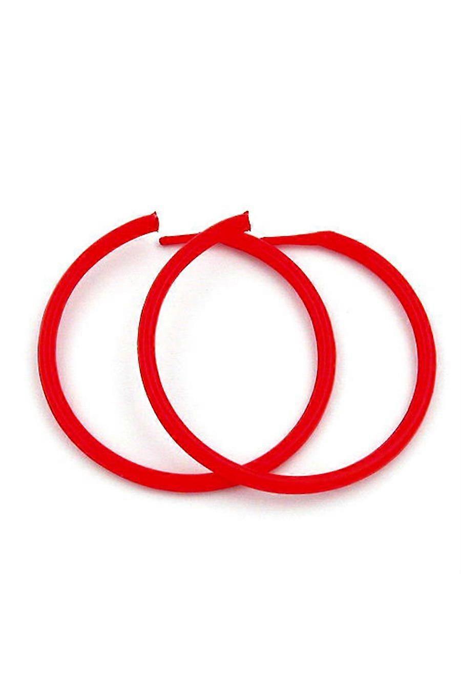 Hoop Earrings Plastic 5 Pairs Red - Gl03022