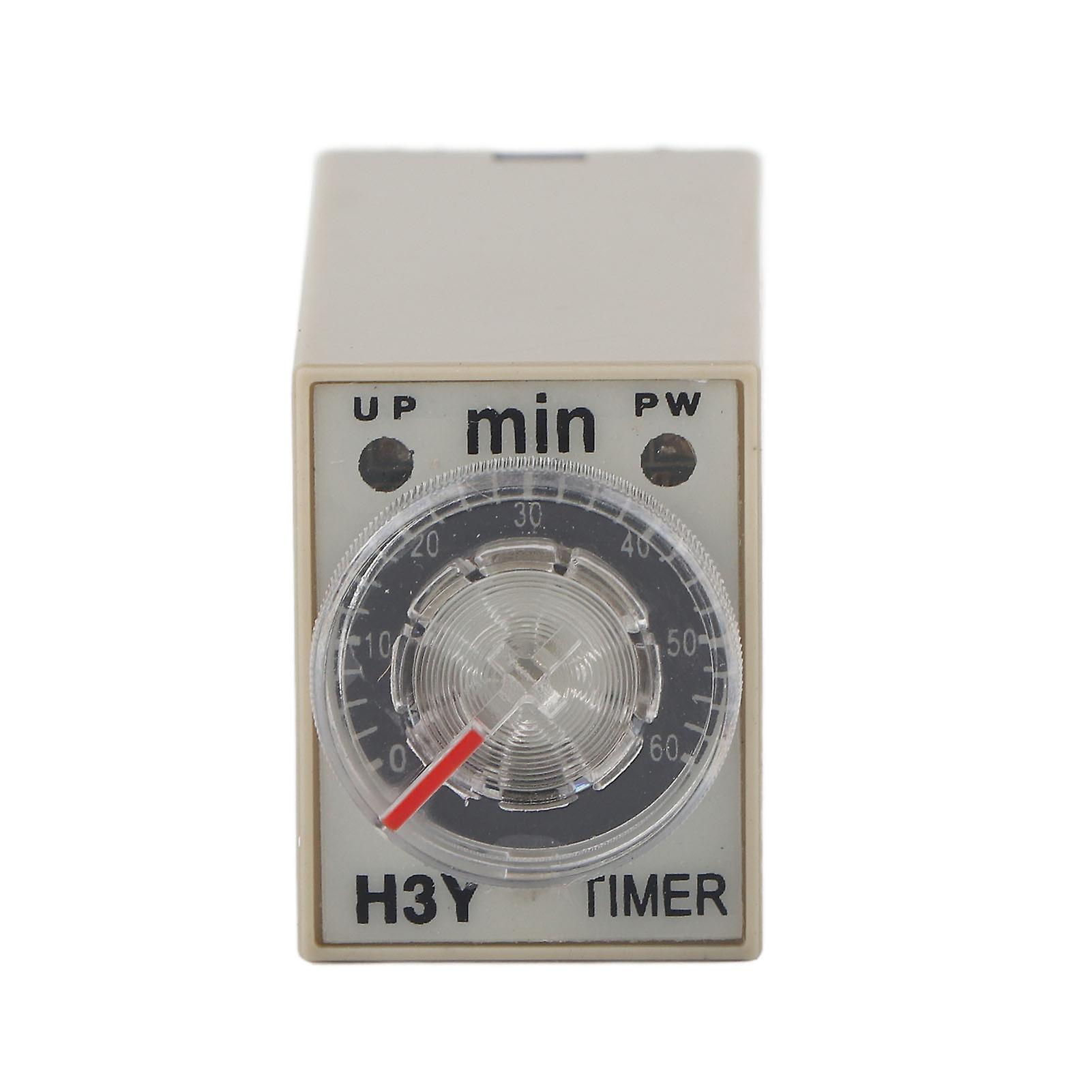 Risegun 0~60m Timer Relay H3Y-2 Timer Relay 0~60 Minutes Dial Type 5A, 8 Pin Timing Relay for Multiple Purpose