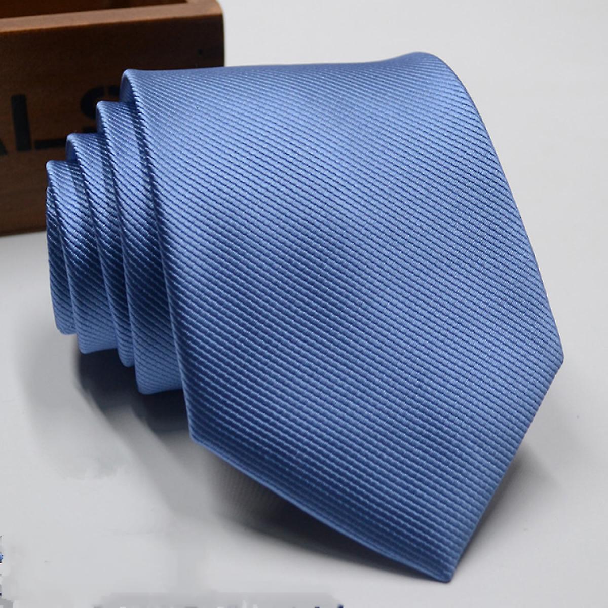 Men's Satin solid Tie SetLight blue