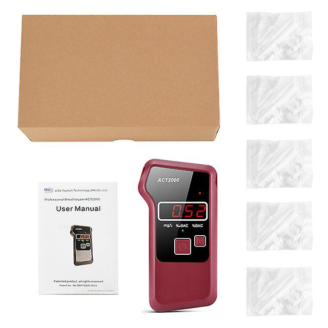 Act2000 Professional Digital Alcohol Breath Tester Breathalyzer Analyzer Detector Breathalizer Breathalyser Lcd Screen