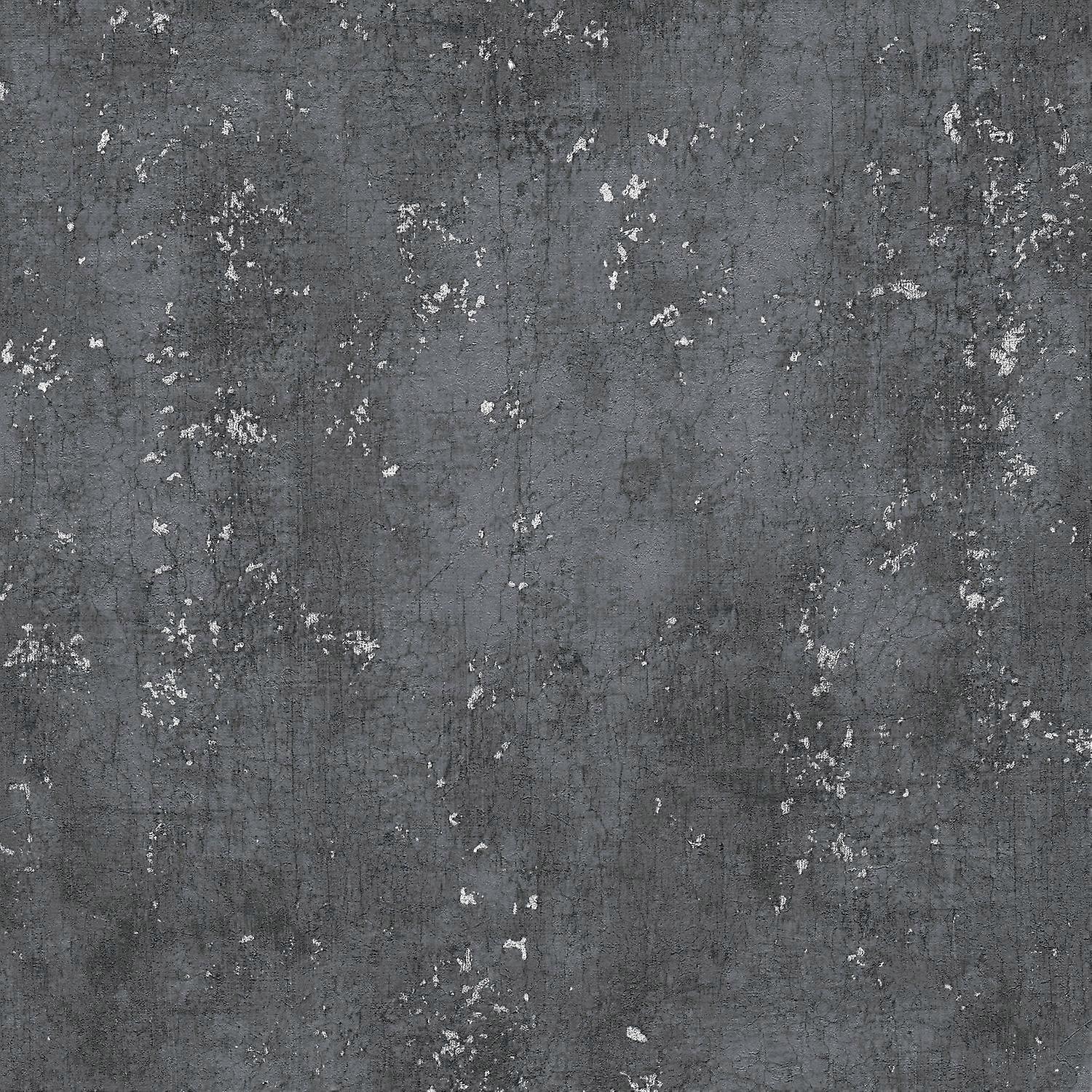 Papier peint aspect pierre carrelage Profhome 378404-GU papier peint intissé légèrement texturé à l'aspect de pierre mat noir 5,33 m2