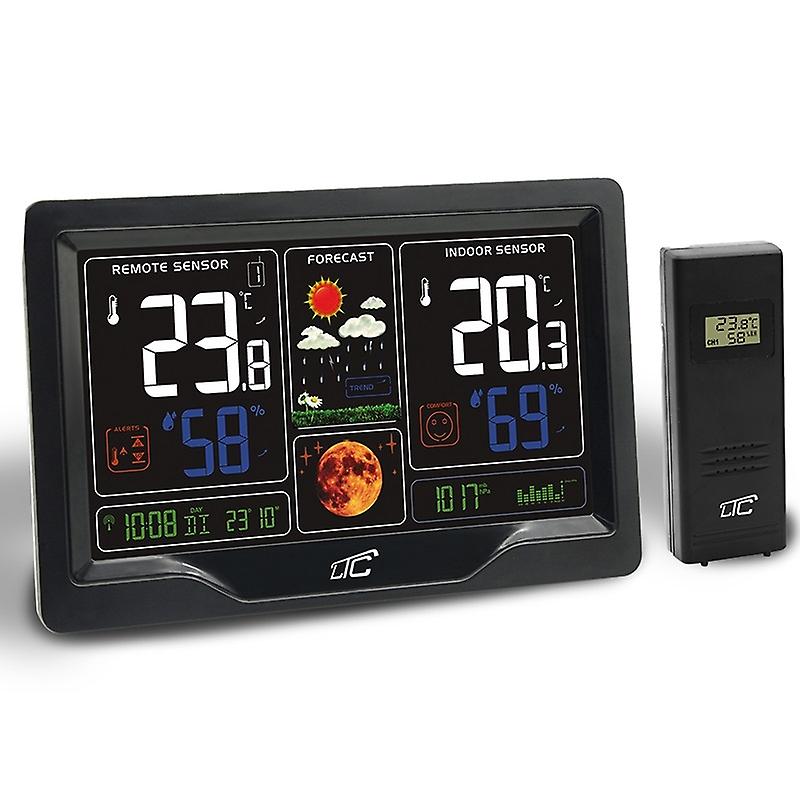 Multifunktionell Väderstation, klocka, väckarklocka,LTC Svart