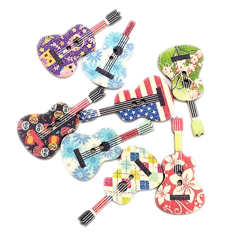 100pcs Guitar Pattern Buttons