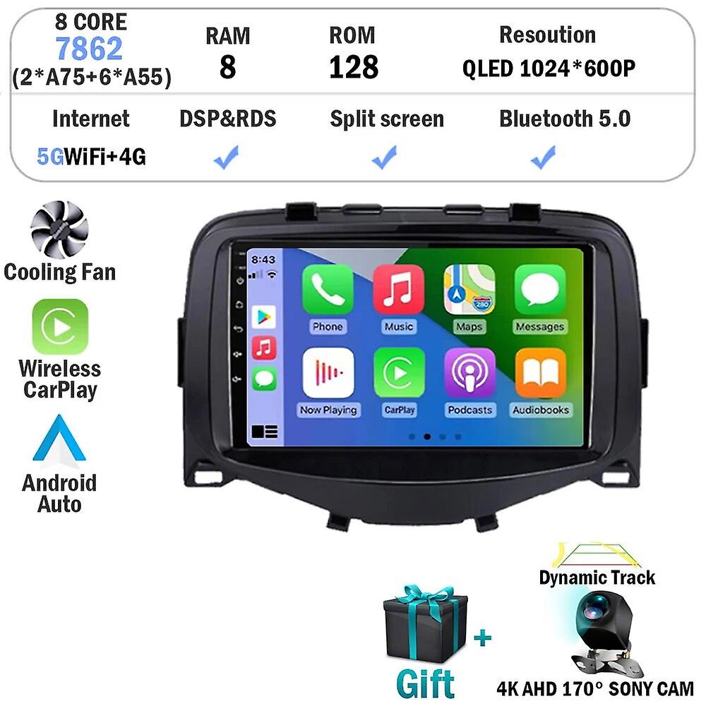 Android 13 For Toyota Aygo Peugeot 108 Citroen C1 2016-2020 Car Radio Multimedia Gps Navigation Carplay Auto Player Dsp Dvd 2din