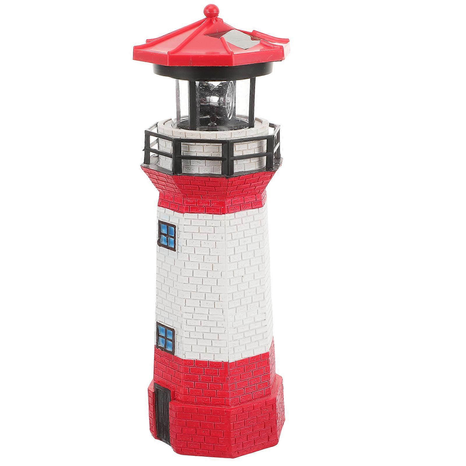 Solar Powered Lighthouse LED Lighthouse Garden Decorative Lighthouse with Rotating LED