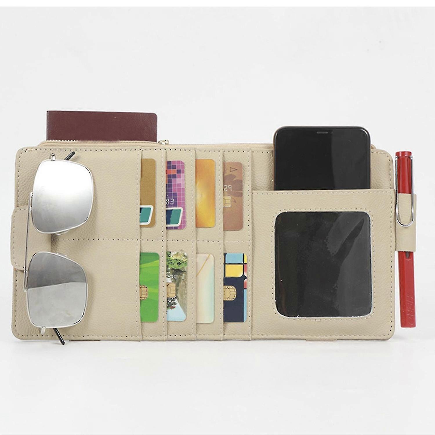 Motor Vehicle Interior Fittings Auto Car Sun Visor Organizer Sunglasses Storage Pouch Multipurpose