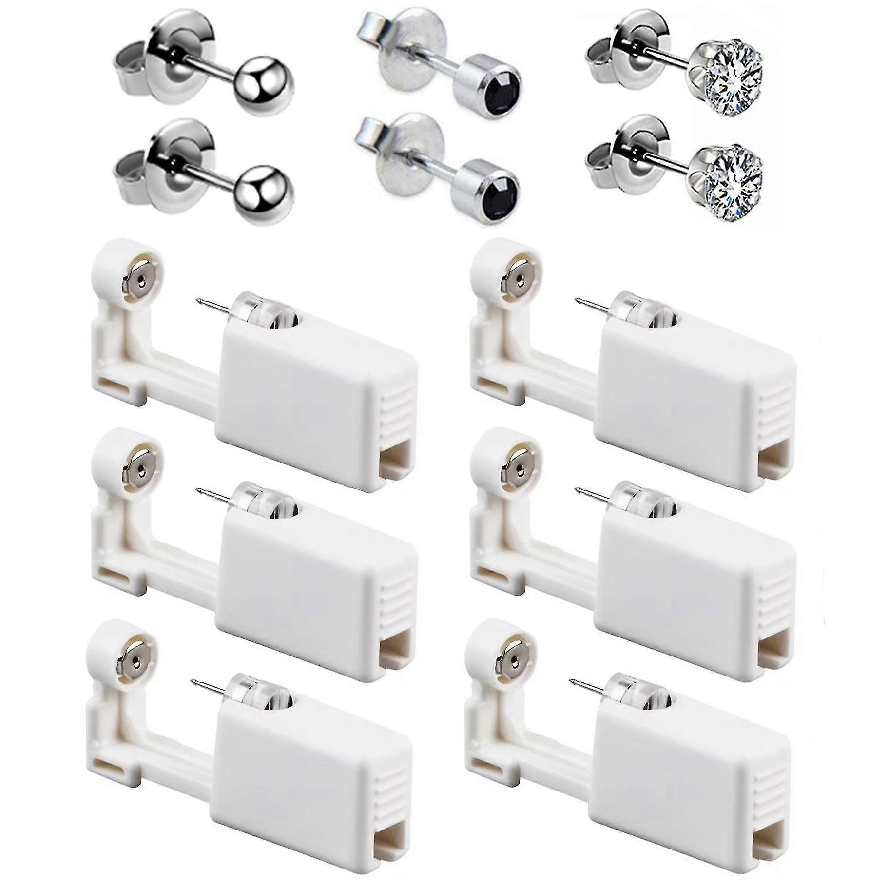 6 Pack Ear Piercing Gun Kit Disposable Self Ear Piercing Gun With Ear Stud And Clean Tool Pierce Kit Tool For Nose Studs Cartilage Tragus Helix Pierci