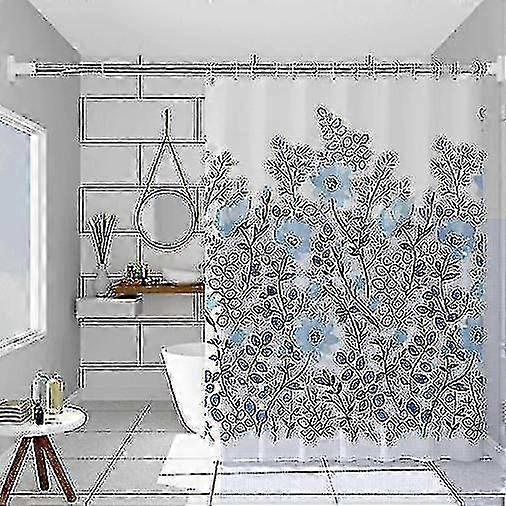 Modrobílý porcelánový sprchový závěs Waterproof_Feb