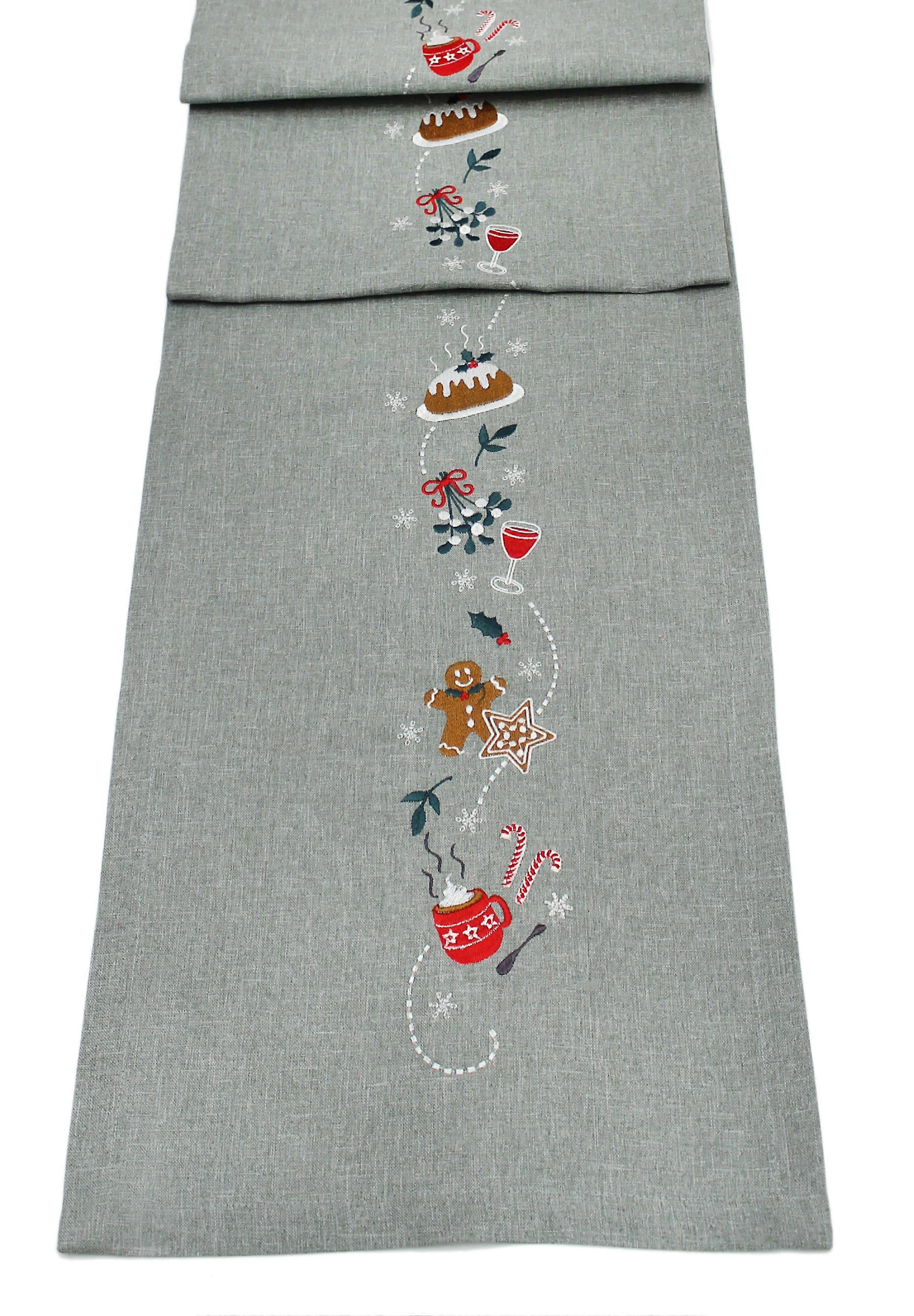 The Most Wonderful Time Embroidered Table Runner 14" x 75"