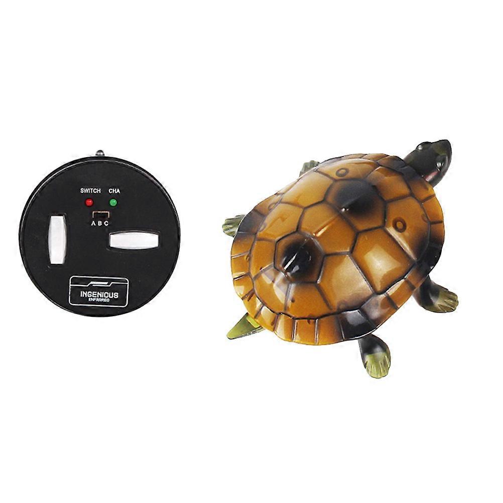 1pc Electric RC Turtle Toy Simulation Walking Swerve Turtle Toy No Battery (Yellow)