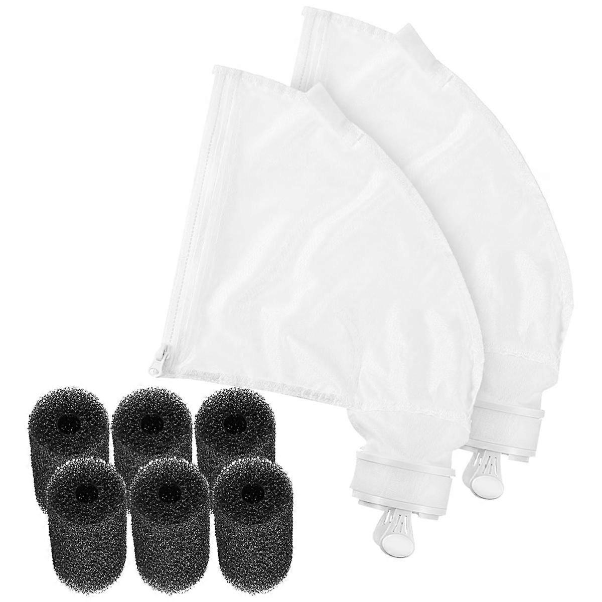 Pool Cleaner Parts 2 All Purpose Filter Bag for 280 480, with 6 Pcs Sweep Tail Scrubber Replacement Kit