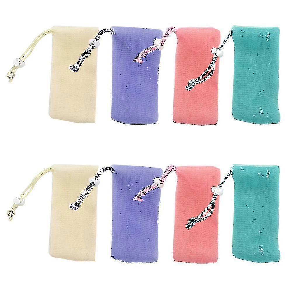 8-pack Mesh Soap Bag Foaming Net Sack With Drawstring For Bath And Shower_Feb