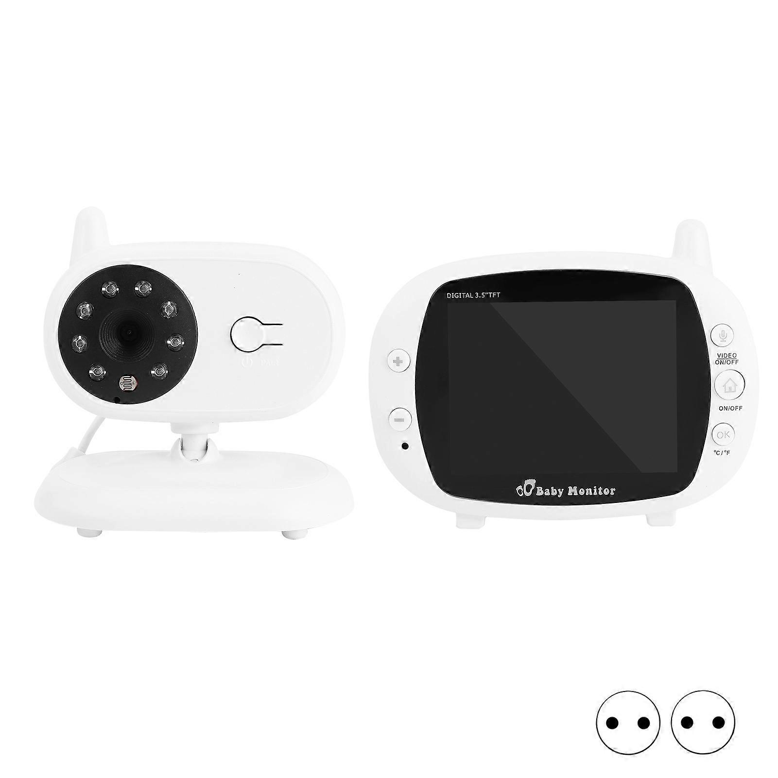 3.5in Tft Baby Camera Digital Night Vision Temperature Sensor Viewing With Soft Music 100240veu Plug