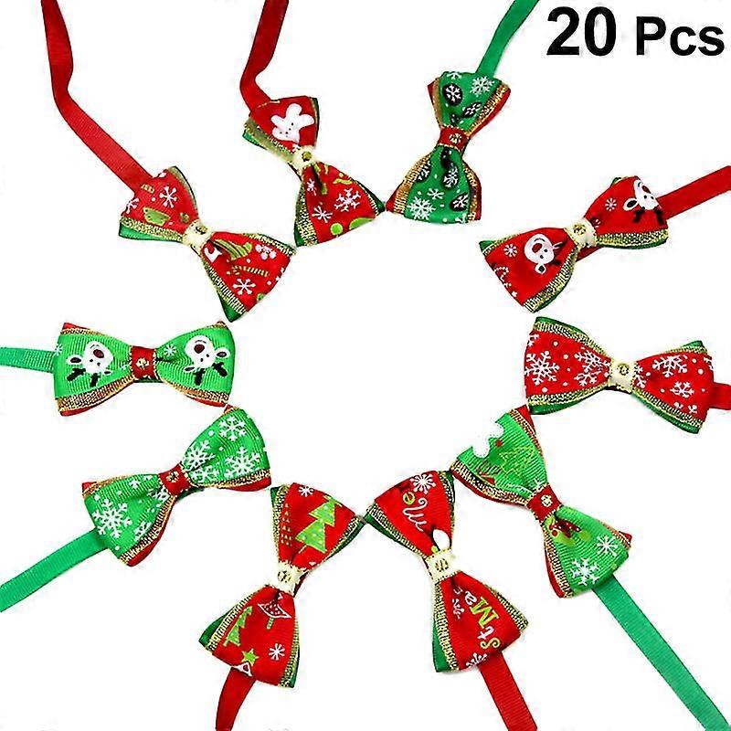 GYFDYM hgy5kj3ADJfh20pcsクリスマステーマカラー調節可能なペット蝶ネクタイ蝶結び形状襟ペットネックレス犬猫ペットペットミックススタイル