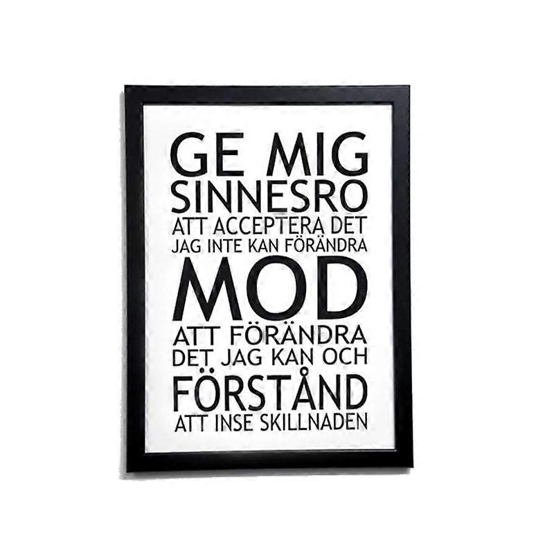 Poster Give me peace of mind 30X40 cm white with black text. NB! without bezel