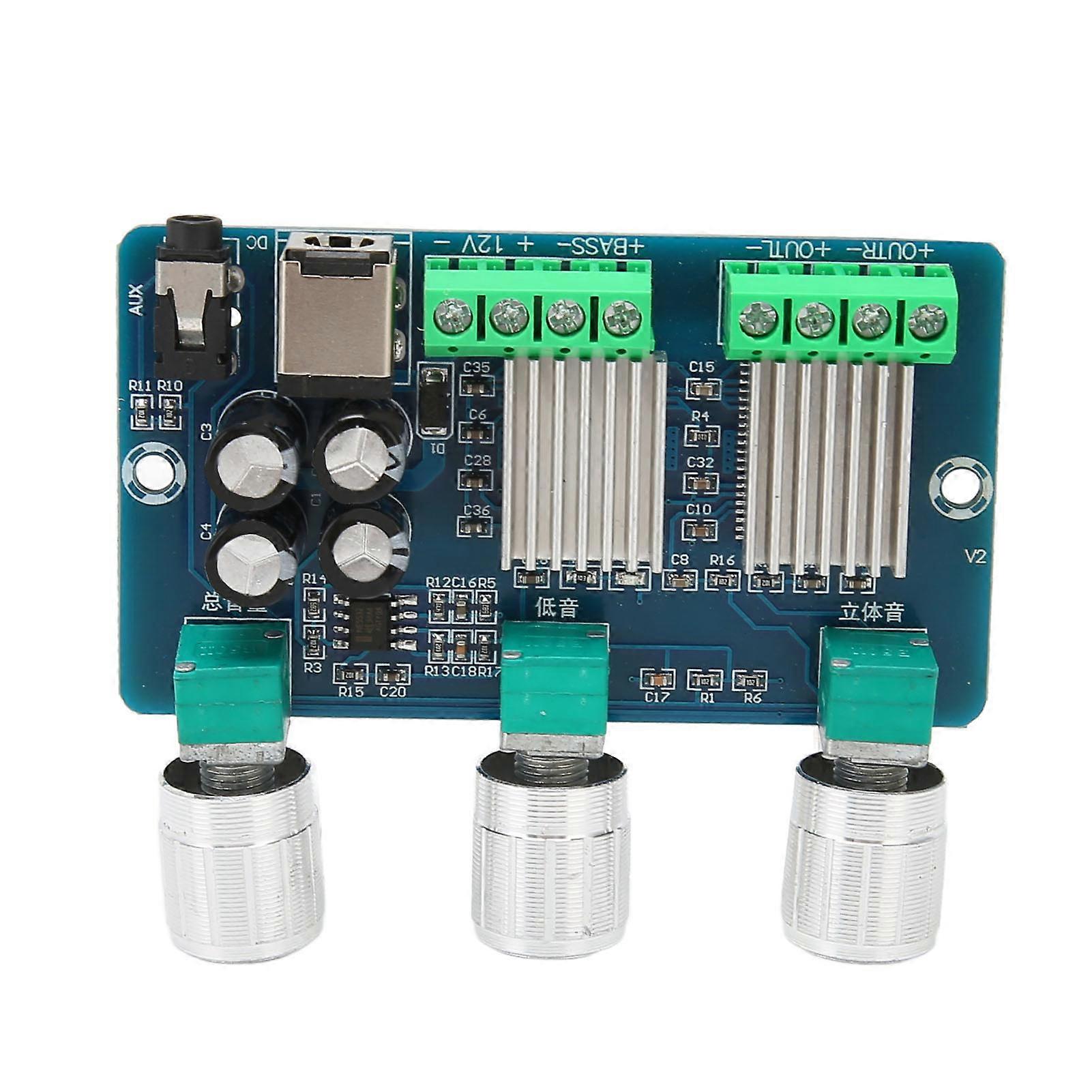 Digital Power Amplifier Board DC 12V 2.1 Channel Stereo Digital Subwoofer Power Amplifier Board