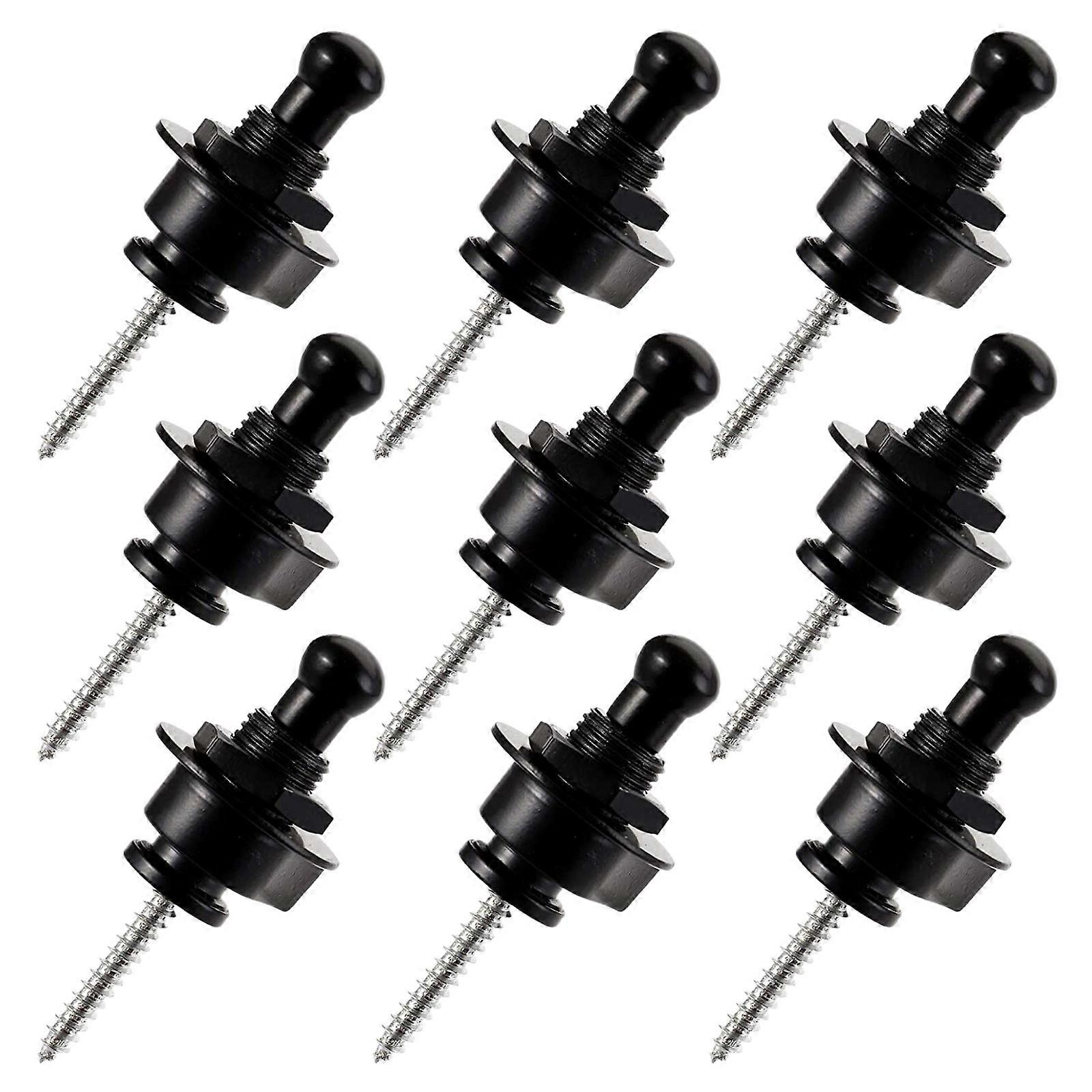 9Pcs Guitar Strap Locks,Buttons Security Quick Release Straplocks Strap Parts for Electric Bass Acoustic Guitars