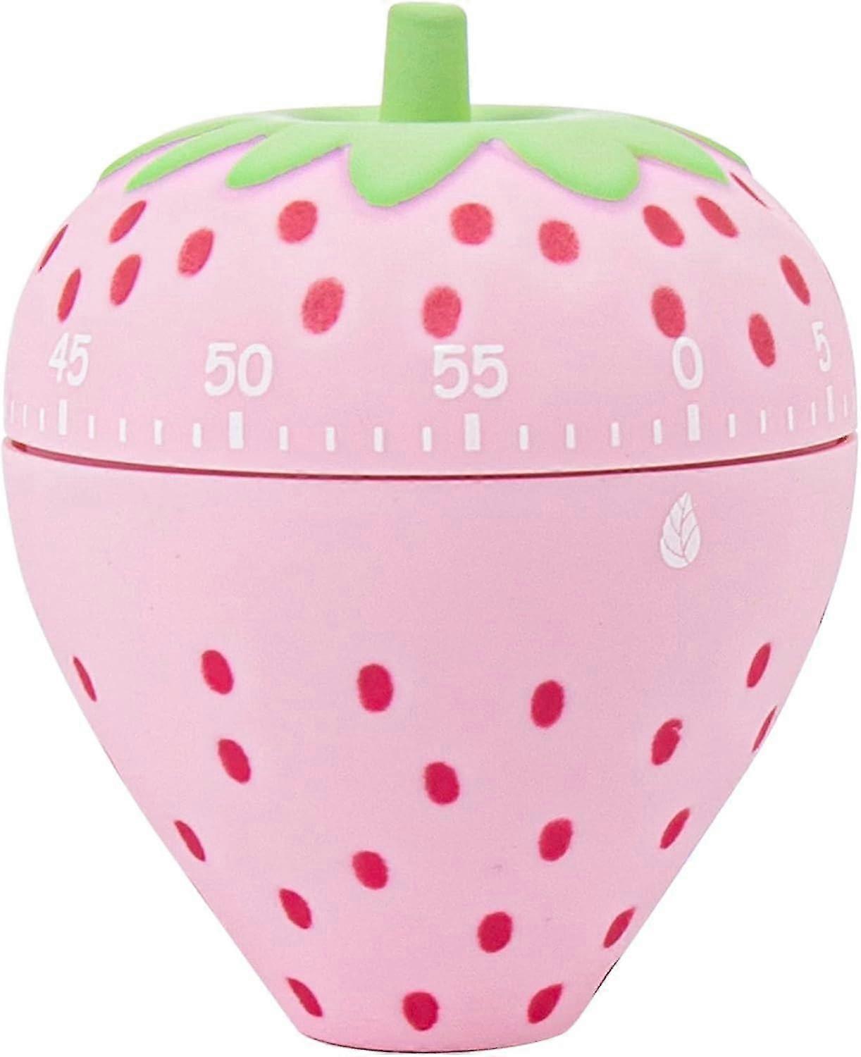 Cute Fruit Kitchen Timer Mechanical Cookie Timer Kawaii Strawberry Shape Timer 360 Degree Rotating Kitchen Home Desk Alarm Decoration
