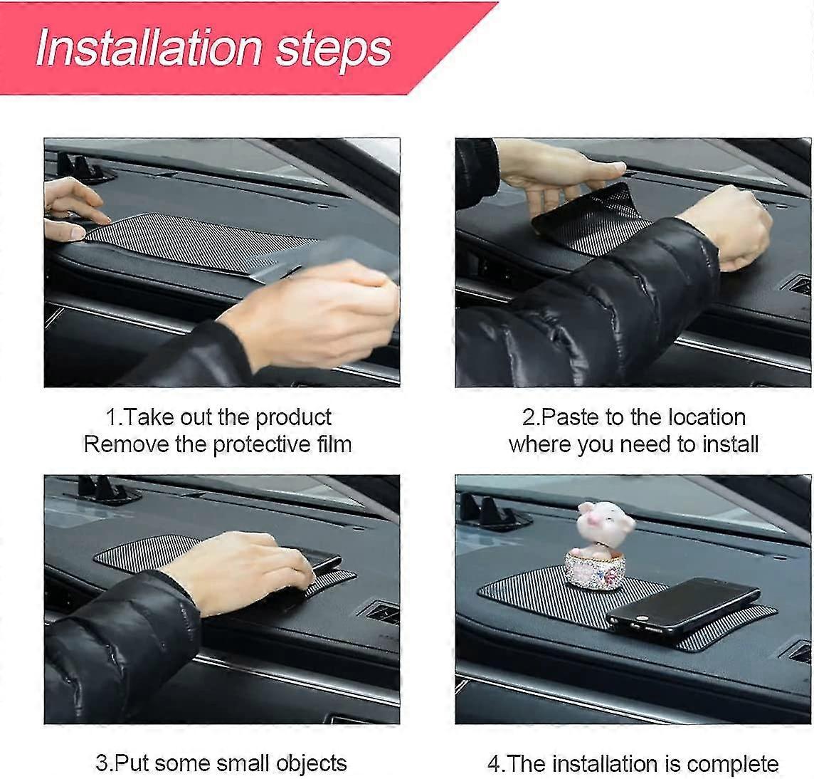 Auto Dashboard Anti-slip Rubber Pad, 10,6 X 5,9 Universele Antislip Auto Magic Dashboard Sticky Adhesive Mat (zwart)