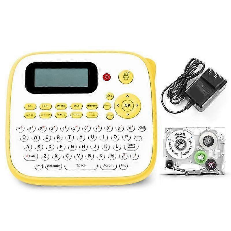 D210S Label Maker Machine One-Touch Keys Handheld Labeler with Label Maker Refill and Adapter US Pl