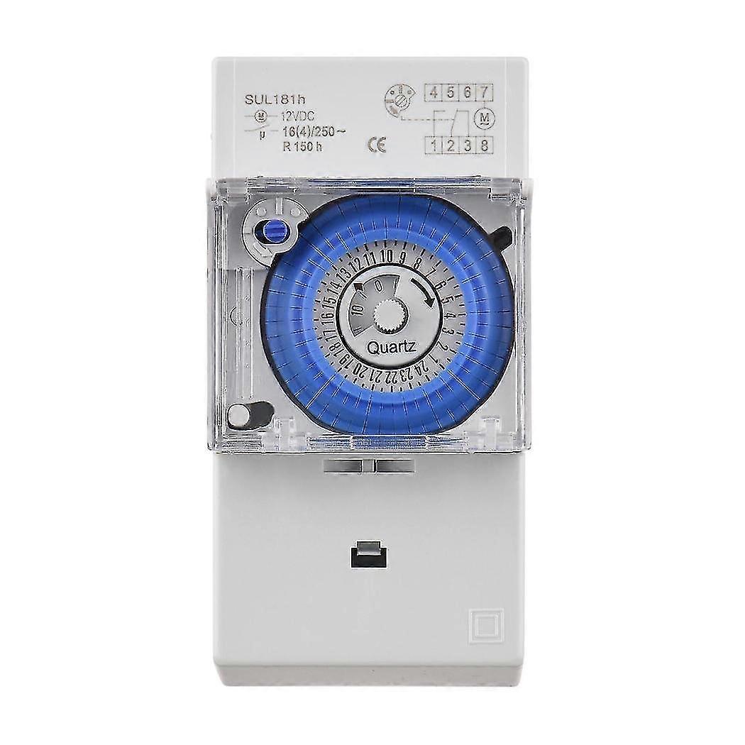 Mechanical 24 Hours Timer Switch Ac 220-240v 15 Minutes Interval 96 Times On/ Off Programmable Electrical Timer Din Rail Installation Relay Switch