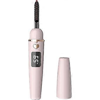 Heated Eyelash Curler with Silicone Pad, 500mAh Battery, Long Life, Create Natural and Long-lasting Eyelashes - Sakura Pink