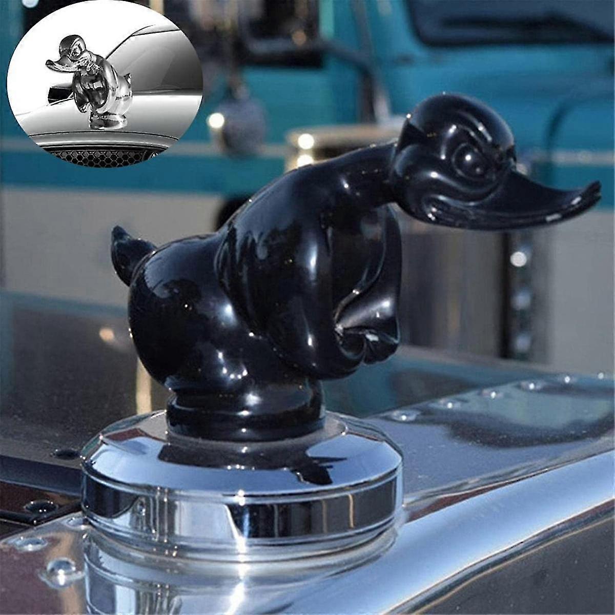 thumbnail interactive-video image 1 of 3D Chromed Angry Duck Hood Ornament - Car Emblem For Trucks, Wall Decor For Bar & Room 1 of 11