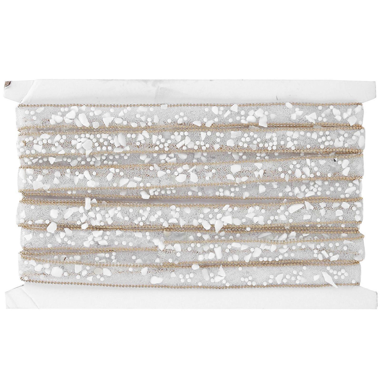 5 Yards Gold Edge Shell Glue Mesh Ribbon for DIY Shoes Hats Phone Stickers Decorative Belt