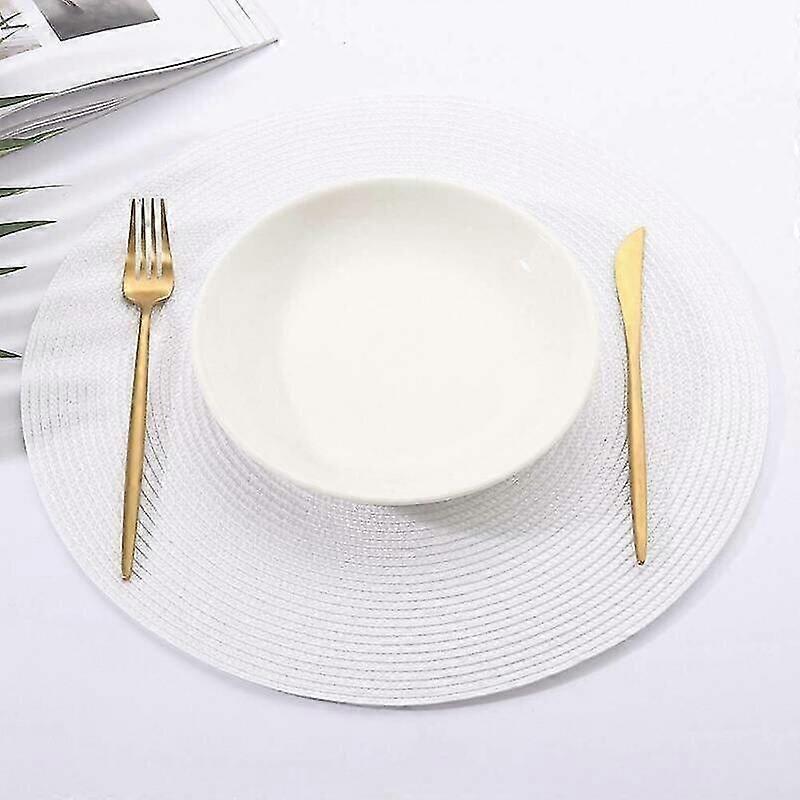 jacquard woven non-slip placemat dining table setting round place