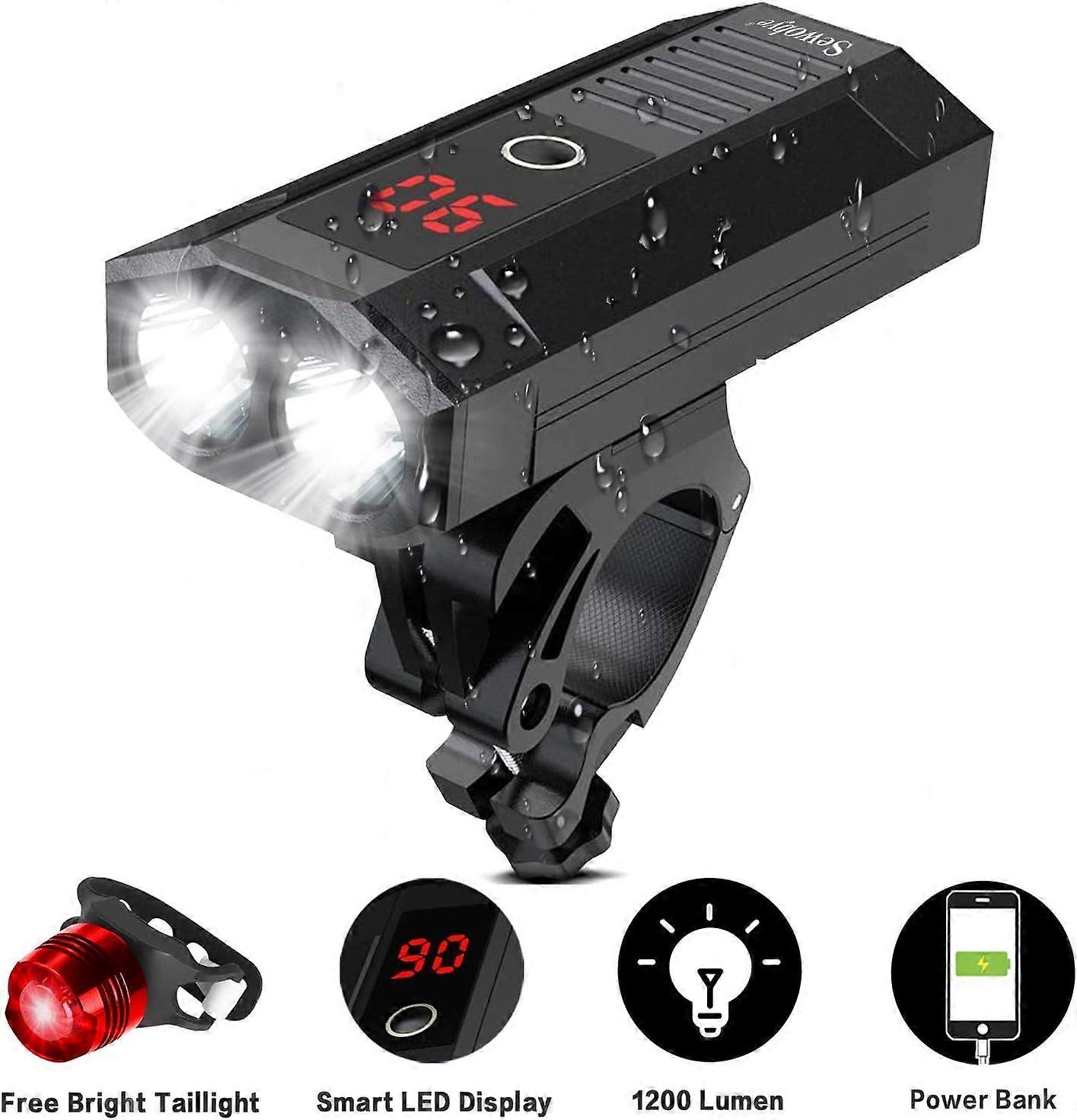 Bike Light Set com Display LED 5 Modos para Mountain Bike