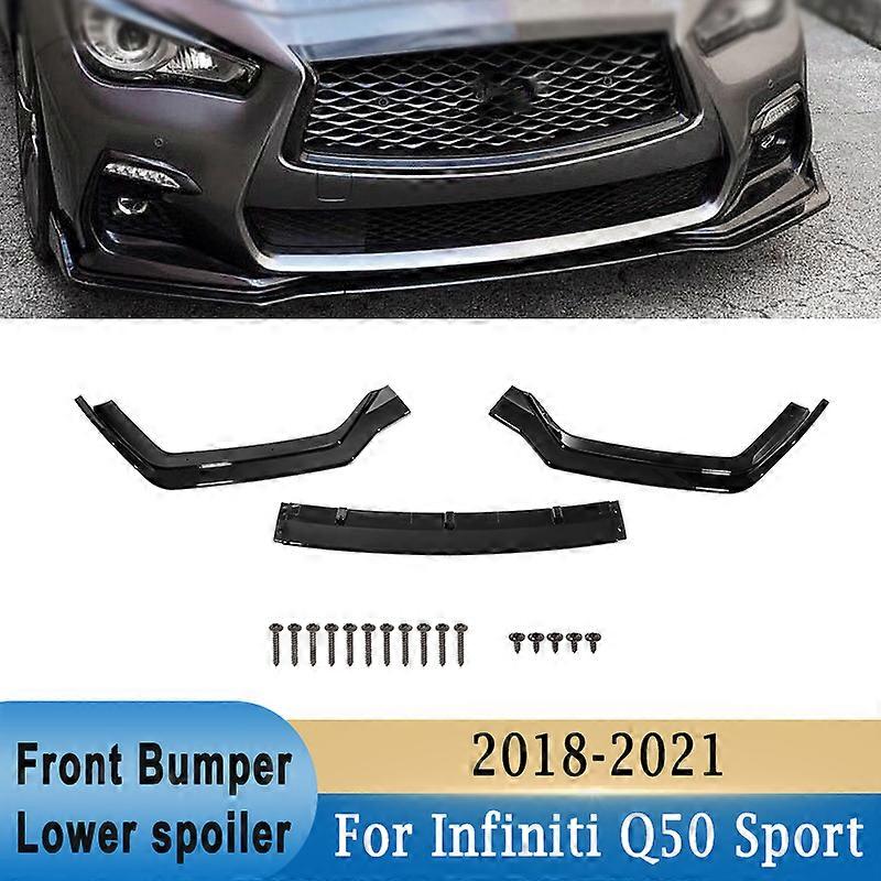 Front Bumper Lip Spoiler for Infiniti Q50 2018-2022 Sport Bumper Lip Diffuser Splitter Protector Car Modification Body Kit