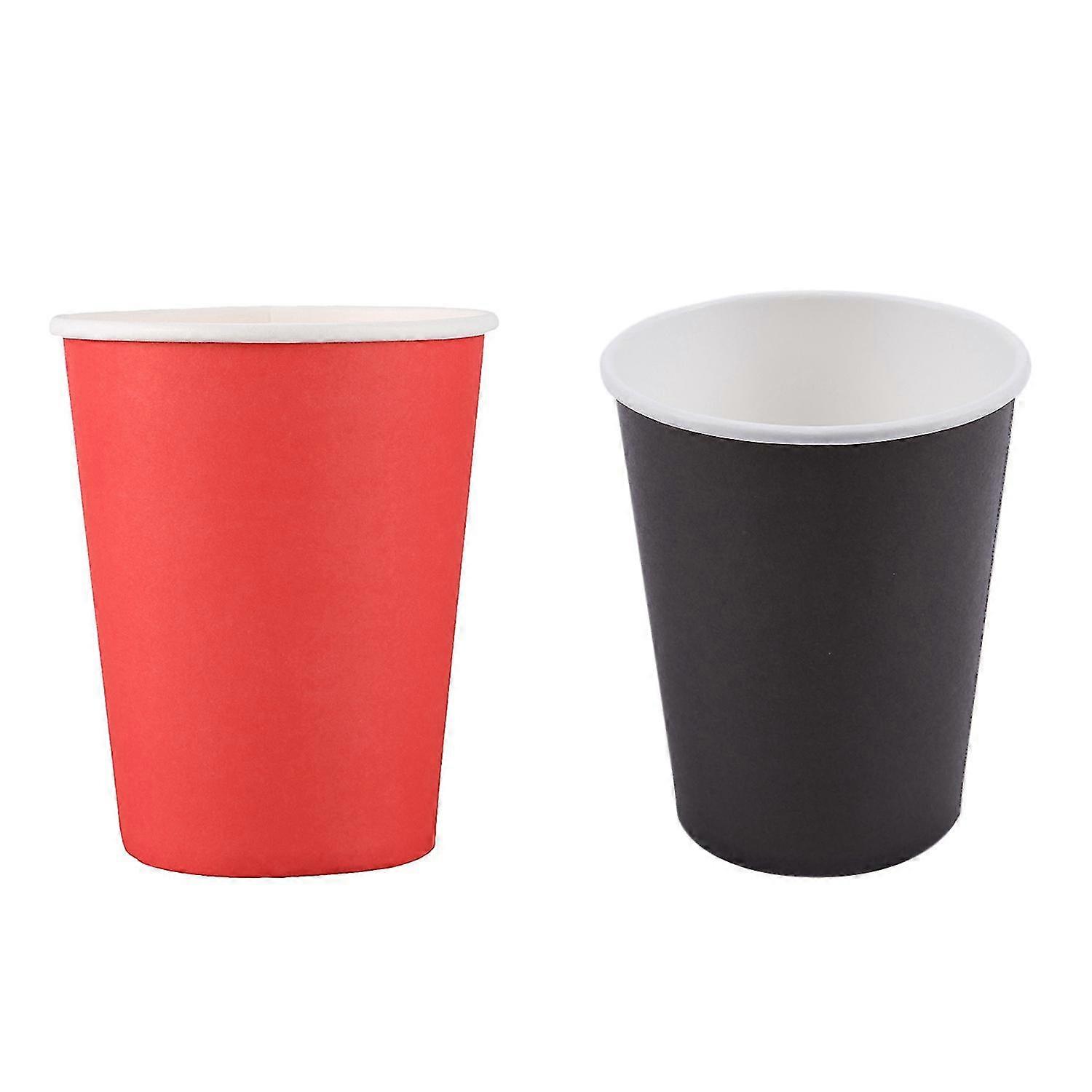 40pcs Paper Cups (9oz) - Plain Solid Colours Birthday Party Tableware Catering - 20pcs Black 20pc