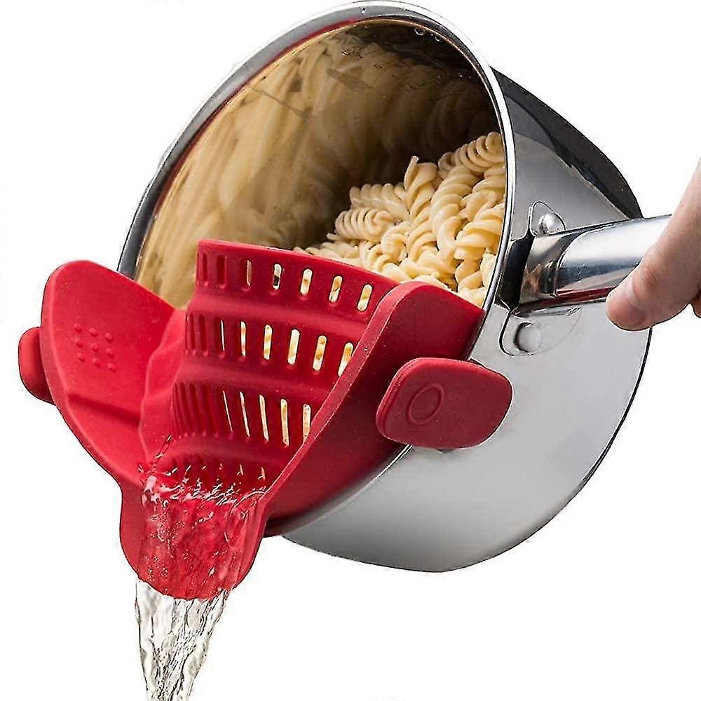 Pot Strainer And Pasta Strainer - Adjustable Silicone Clip