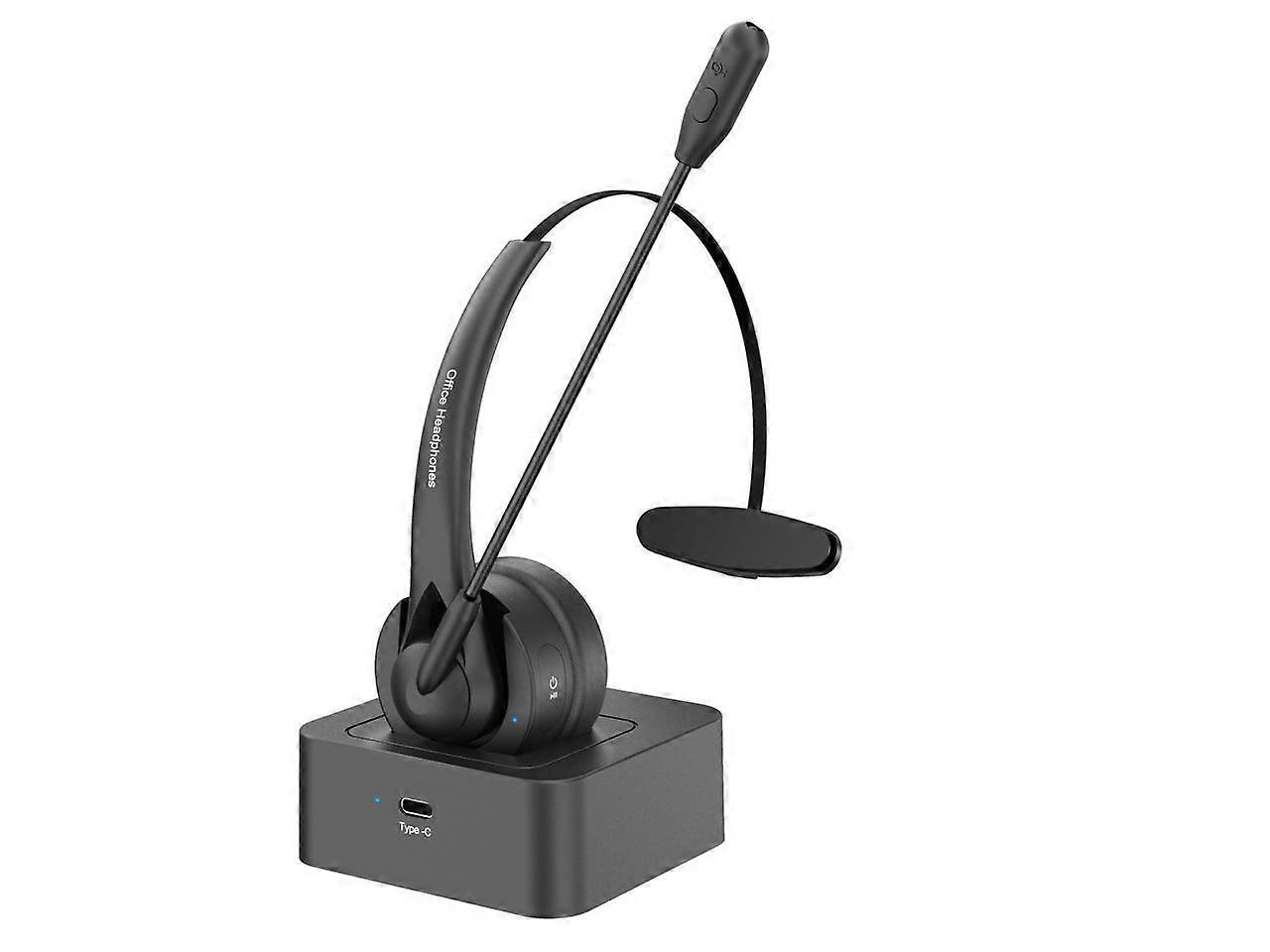 Bluetooth Headset, Wireless Headset with Mic for Work, Computer Headset with Microphone for PC, Bluetooth Lightweight Headset with Noise Cancelling Mi