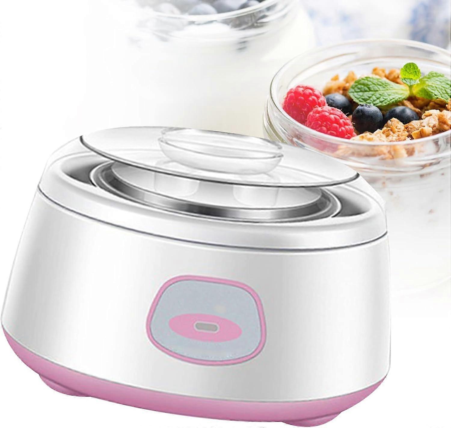 Yogurt Maker with Timer 15 W with 4 Jars for 1l Yogurt Maker Control Panel, Automatic Shutdown, Machine for Making Natural Yogurt, Homemade Yogurt and