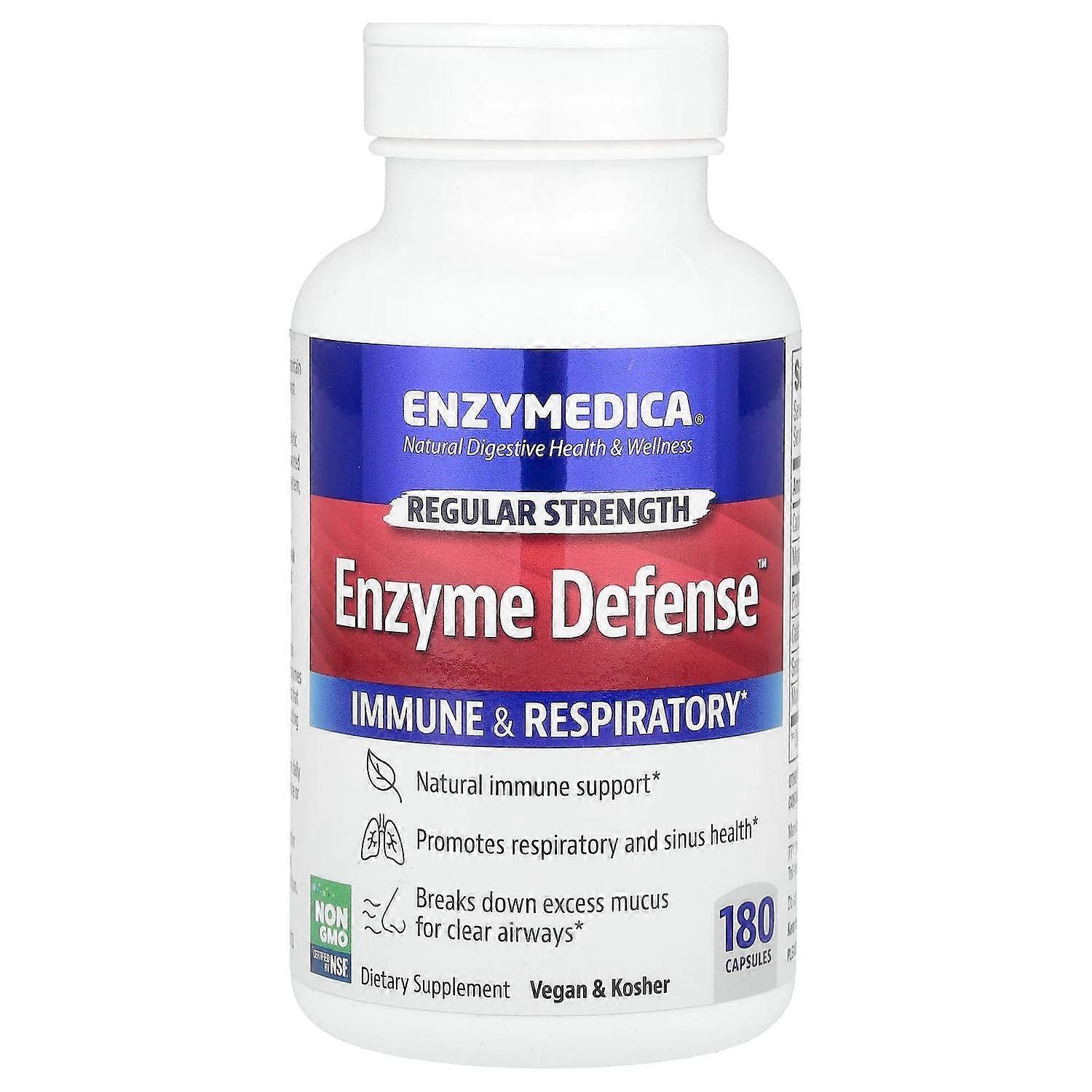 Enzymedica, Enzyme Defense‚Ñ¢, Regular Strength, 180 Capsules