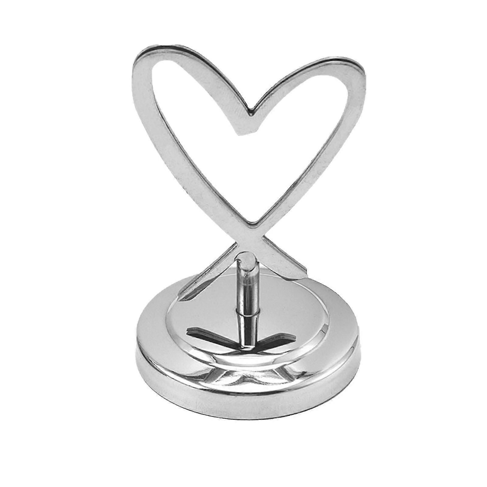 Mengxi Table Number Holder Delicate Heart Shape Stainless Steel Multi-use Name Card Stand For Wedding