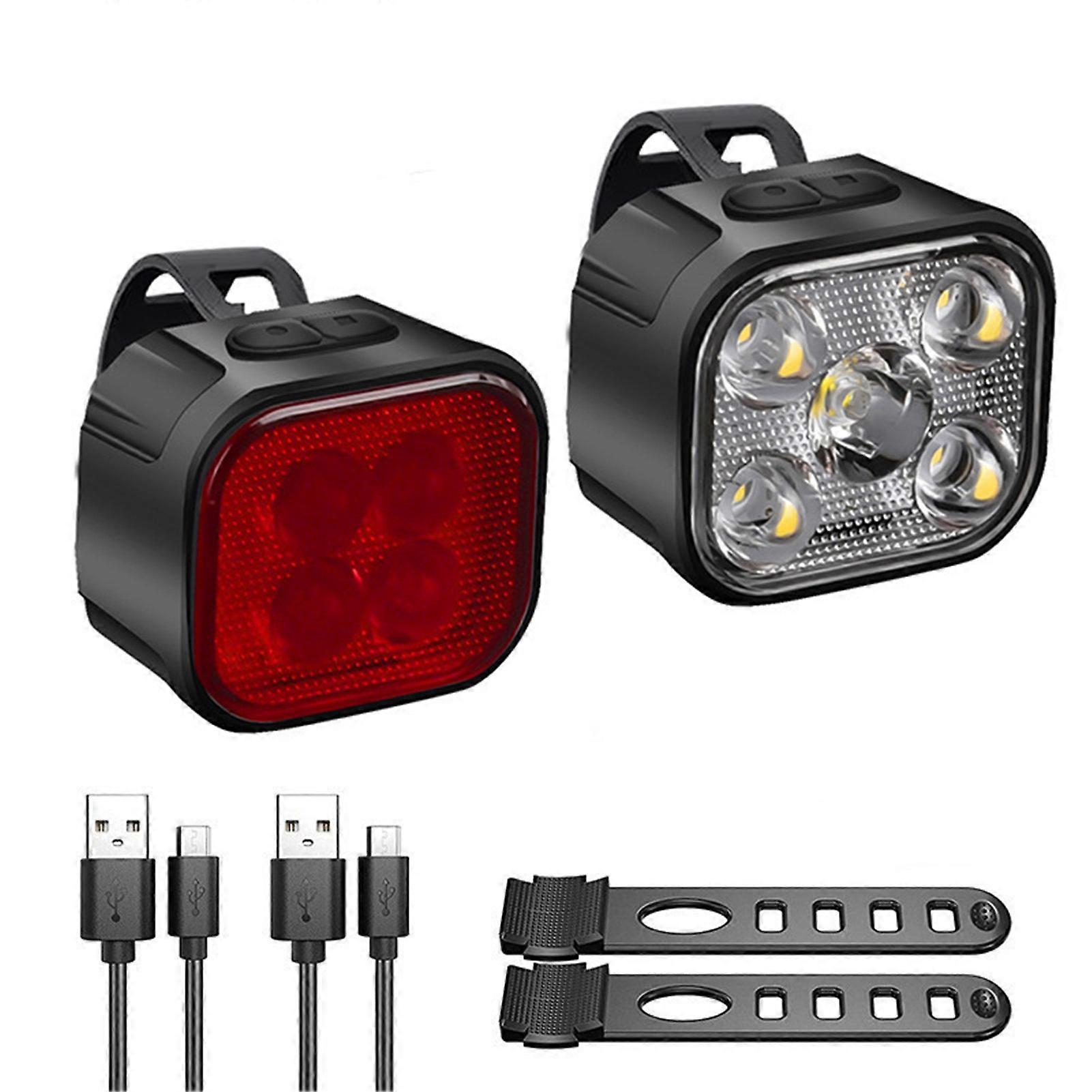 Ultra Bright Bike Light High Lumens Waterproof Rechargeable Non-Dazzling Simple Installation Bike Headlight Tail Light Set