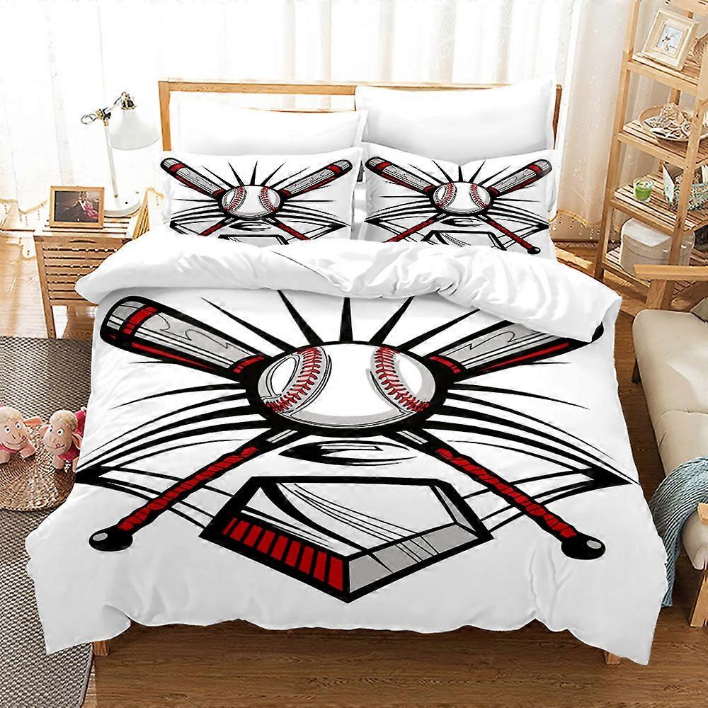 Sports baseball pattern down duvet cover two-piece set 3D printed ultra-fine fiber bed sheet bedding three piece set