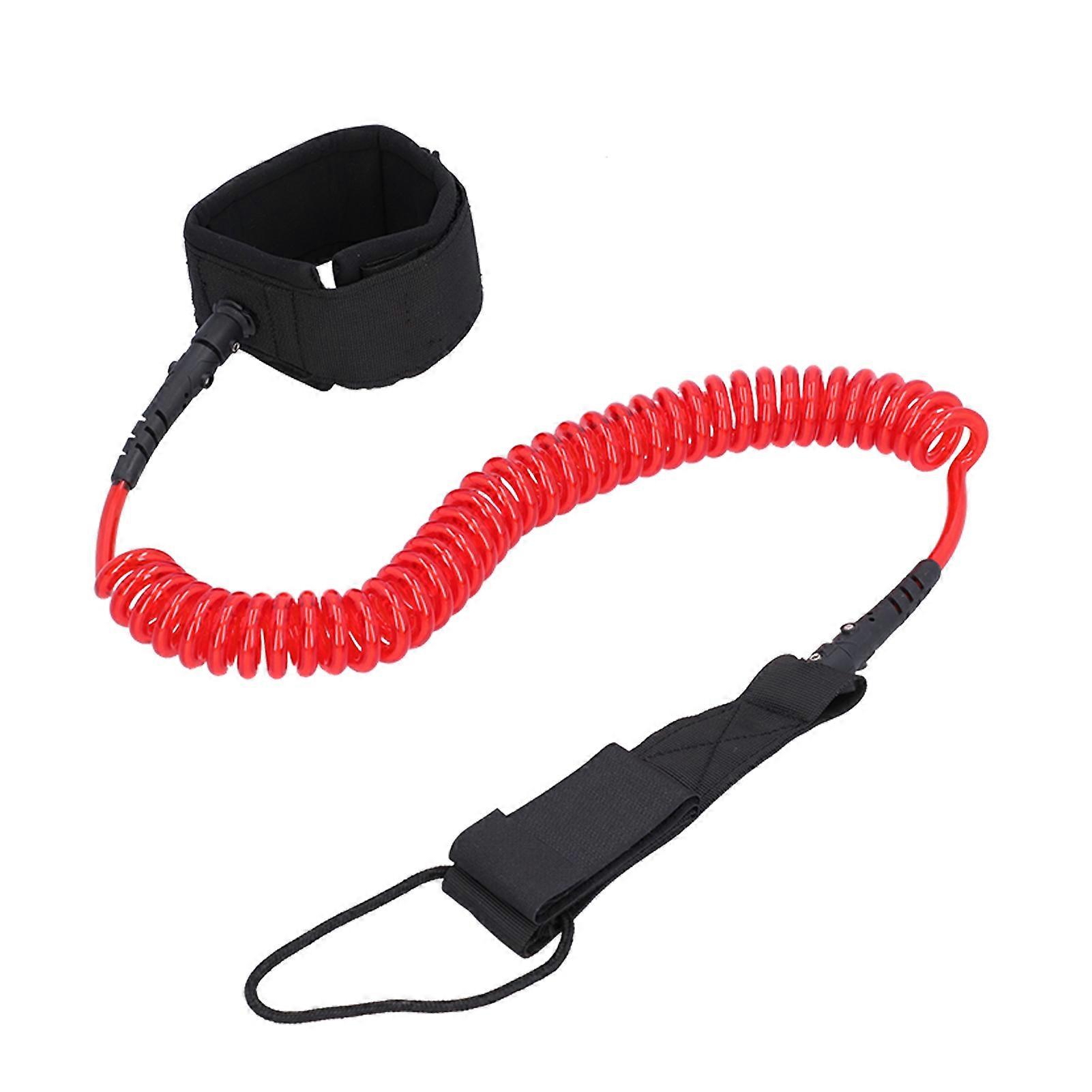 Surfboard Leash Stand Up Paddle Board Leg Ankle Rope Surfing Protection Safety Guard for Flatwater PaddlingRed