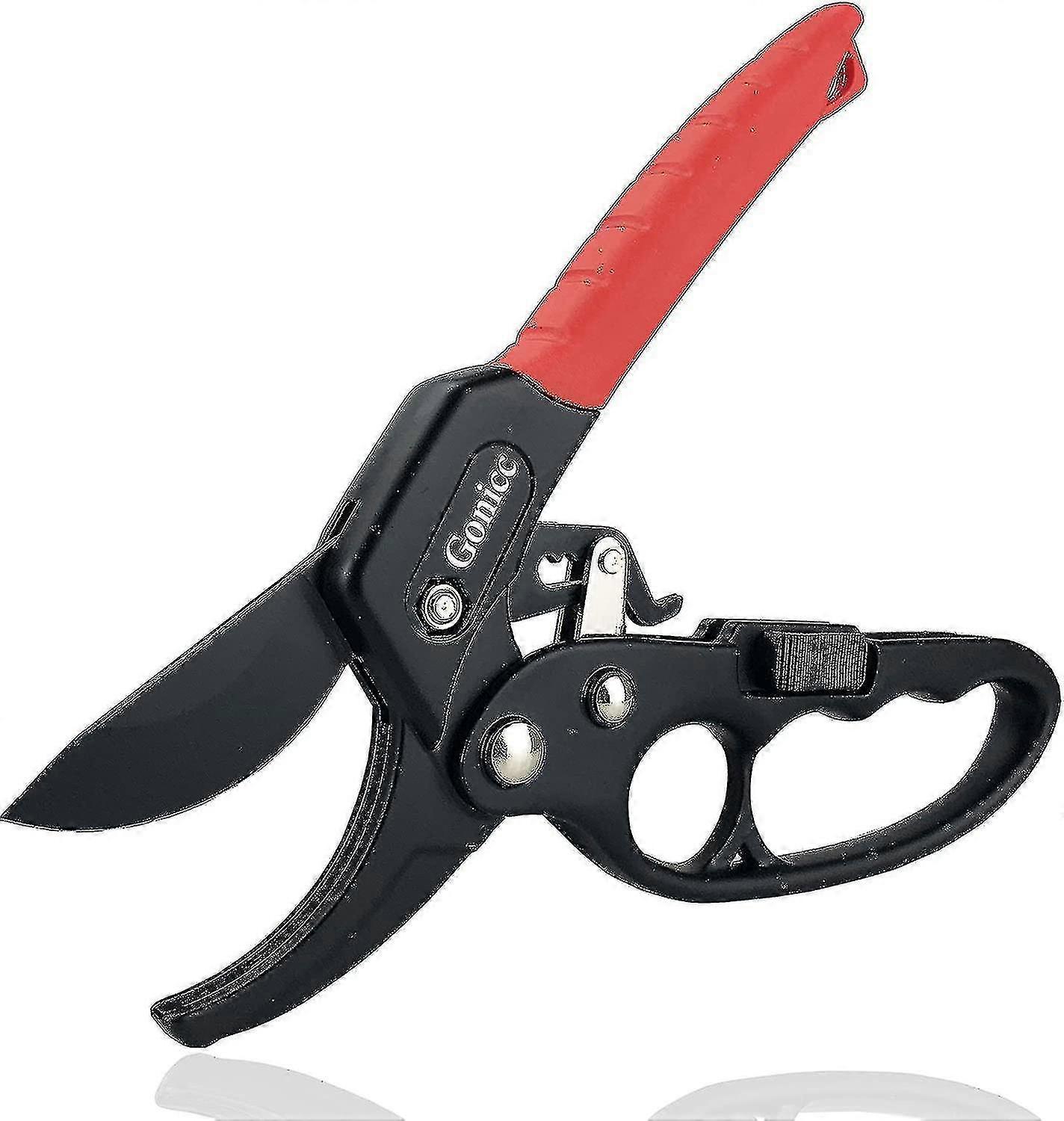 8" Ratchet Anvil Pruning Shears, Ratcheting Mechanism, Anvil Groove , Rein
