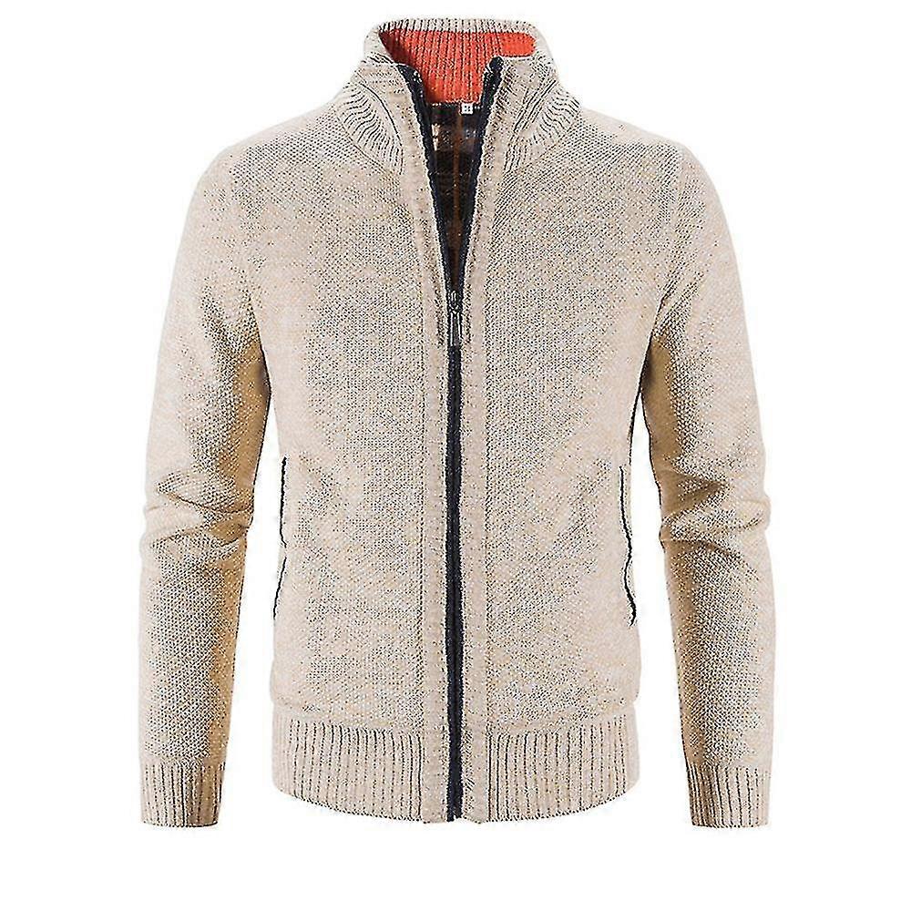 Herren Winter Warm Langarm Solid Zip Strickjacke Casual Pullover Top Coats