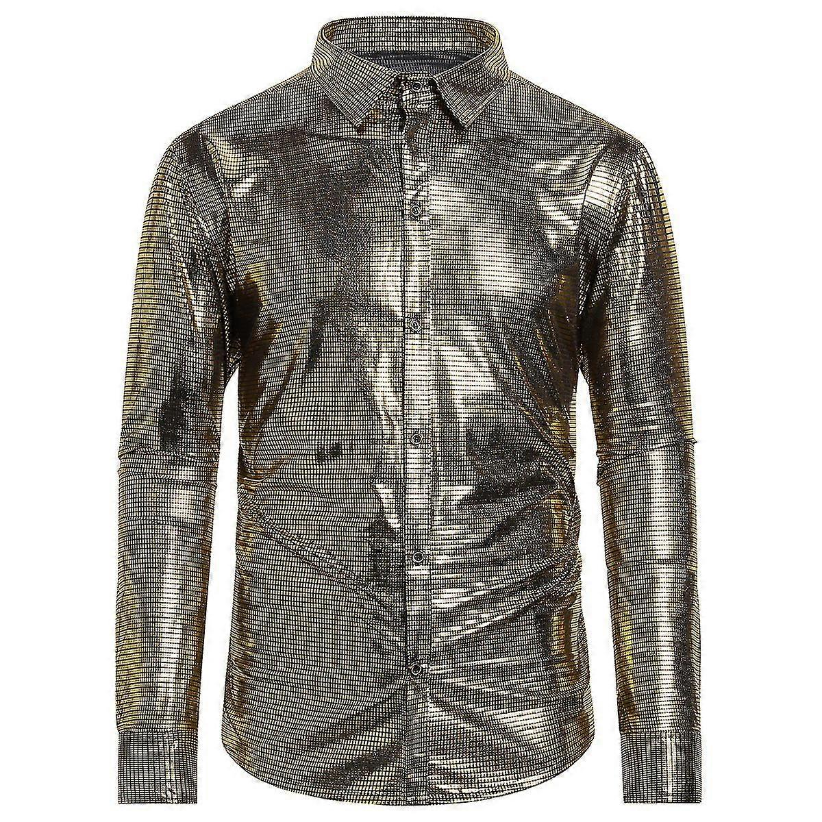 Camicia sciolta scozzese bronzata lucida casual da uomo - Suzuka